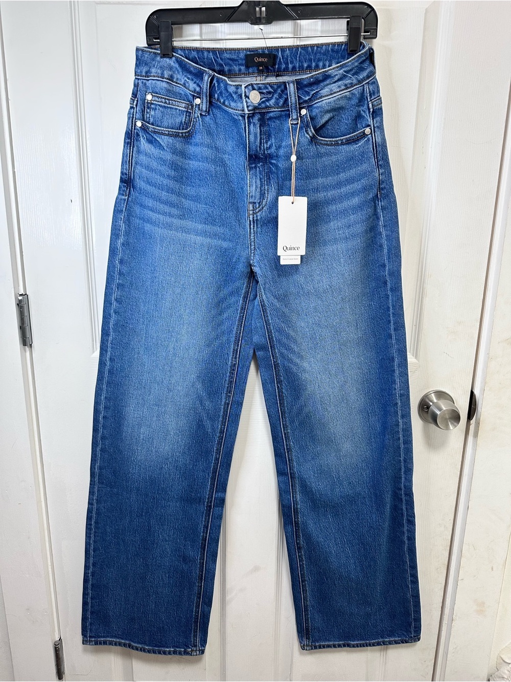 Quince Women's Medium Blue Wide-Leg Jeans high rise